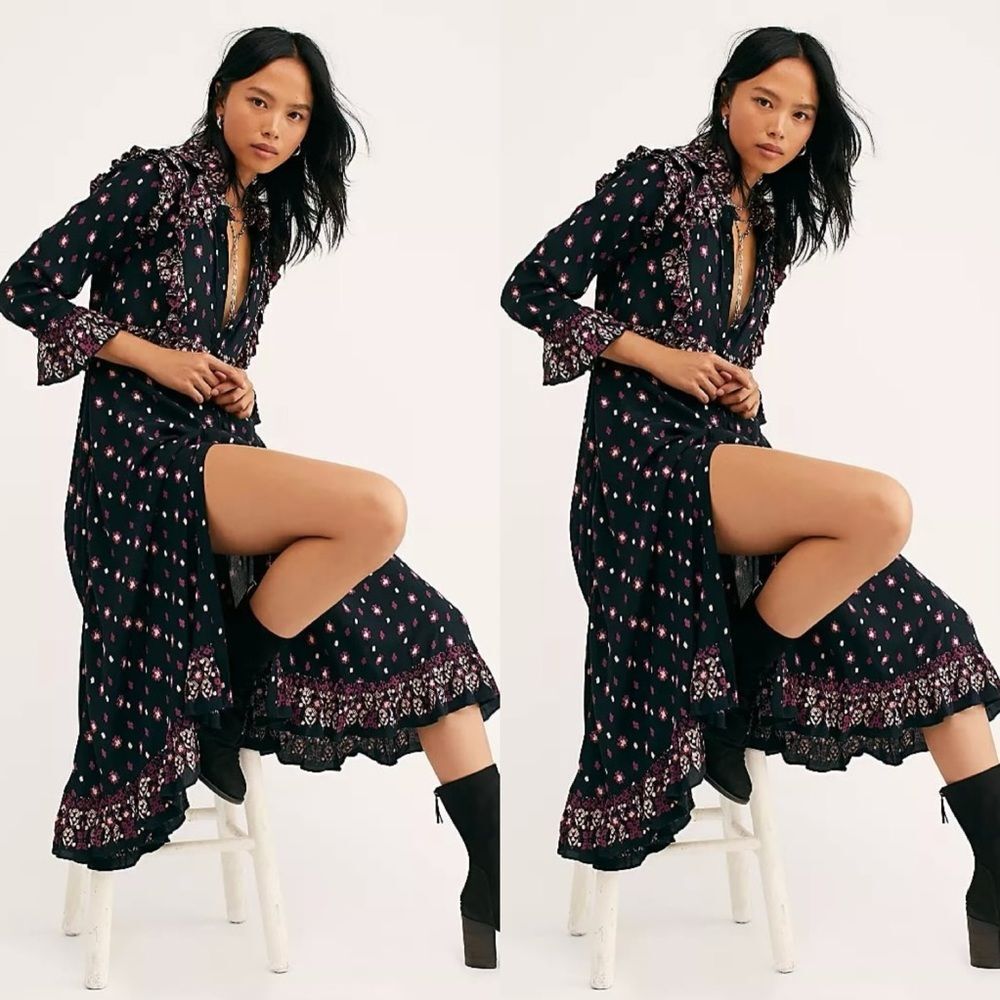 Free People Calico Skies Midi Dress